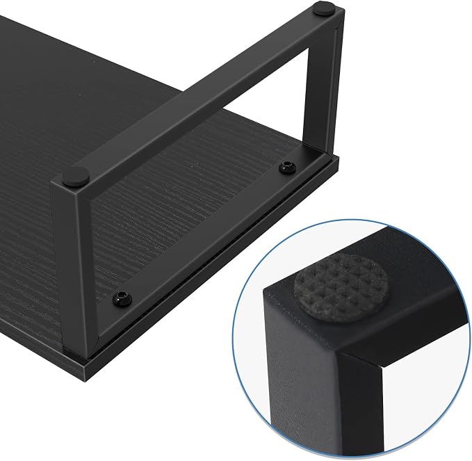 Monitor Riser 2 pack Monitor Stand for Desk Wood, Black | Laptop Stand Riser Wood, Computer Stand for Desk Shelf, for Office Laptop, Desktop Organizers, Easy Installation - Image 7
