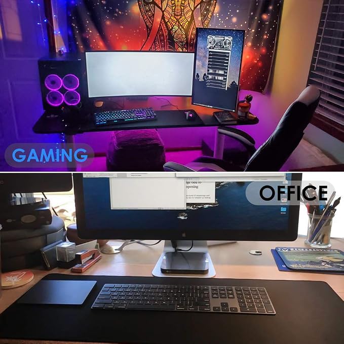 KTRIO Large Gaming Mouse Pad Desk Mat for Gamer, 31.5" x 15.7", Black, XXL | Extended Size Design, Superior Micro-Weave Cloth, Non-Slip Rubber Base, Durable Stitched Edges, Water-Resistant Coating - Image 7