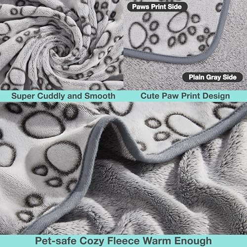 Stuffed Premium Soft Dog Blankets for Large Dogs, Large Cat Blanket Washable for Human Bed Couch Protection Cover, Dog Essentials for Dog, 66 * 82 inches, Grey - Image 3