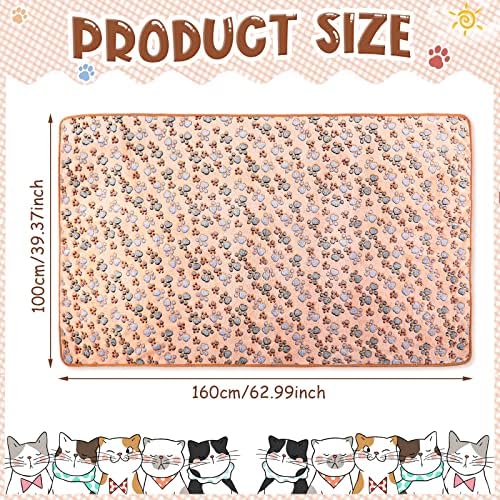 Tatuo 4 Pcs Fleece Dog Blankets for Puppy Cat, Mixed, 40 x 63 in, Paw - Image 2