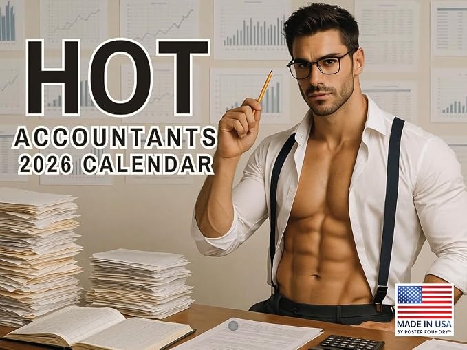 Sexy Accountant Calendar 2026 Monthly Wall Calender 12 Month | American Made In The USA by PosterFoundry