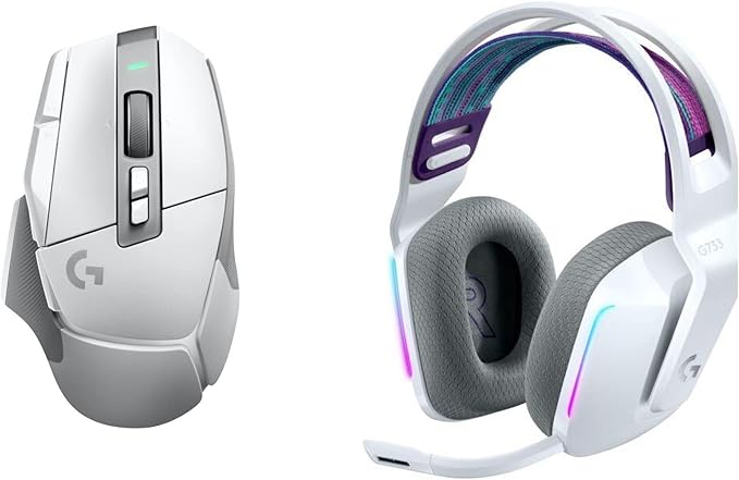 Logitech G502 X Lightspeed Wireless Gaming Mouse + G733 Lightspeed Wireless Gaming Headset - White by Unknown