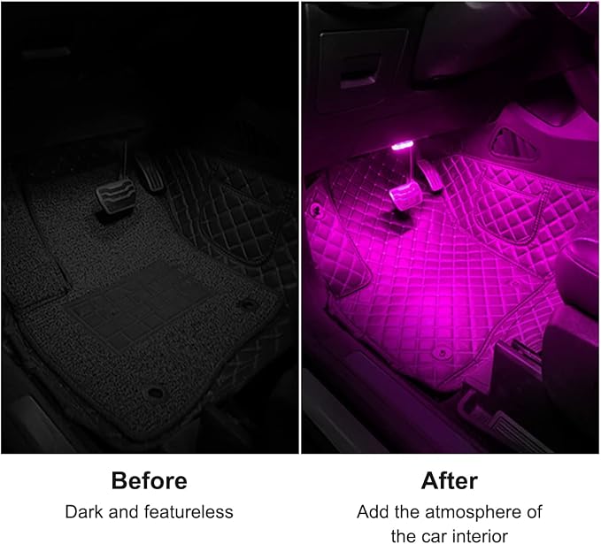 4Pcs Car LED Lights Interior Wireless, 7 Colors Interior Car Lights with 6 Bright LED Lamp Beads, Portable USB Rechargeable Car Interior Led Night Light for Car Decor - Image 3