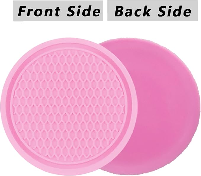 ZSDY Car Cup Coaster, 4PCS Universal Auto Non-Slip Cup Holder Embedded in Ornaments Silicone Coaster, Car Interior Accessories Sets, Pink - Image 5