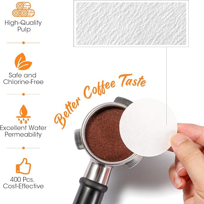 Aieve Espresso Paper Filter Compatible with Breville Barista Espresso Coffee Maker, 400 Pcs 51 mm Espresso Filter Puck Screen Portafilter Paper - Image 3
