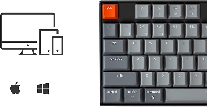 Keychron K8 Tenkeyless Wireless Mechanical Keyboard for Mac, RGB Backlight, Bluetooth, Multitasking, Type-C Wired Gaming Keyboard for Windows with Gateron G Pro Brown Switch - Image 3