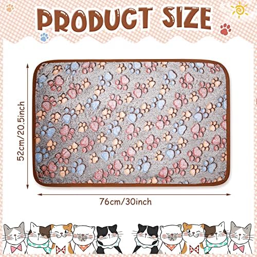 Tatuo 4 Pcs Fleece Dog Blankets for Puppy Cat, Black, 30 x 20.5 in, Paw - Image 3