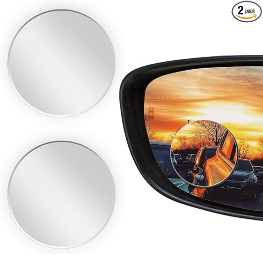 2Pcs Cars BlindSpot Mirrors Side Mirror Removable Adjustabe Angle Round Wide Angle Convex RearView Mirror Car Accessories Universal HD Glass for Suvs Auto Motorcycles RVs by HINGTAI