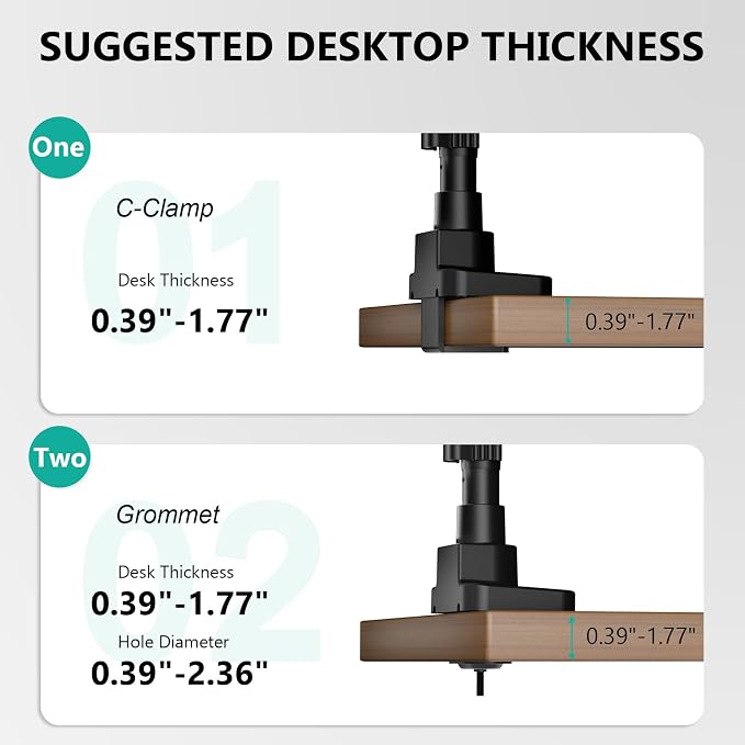 WALI Triple Monitor Mount - Extra Tall 3 Monitor Desk Mount for 17-49 Inch Ultrawide Screens, Up to 44 lbs, Fully Adjustable Heavy Duty Monitor Arm, VESA 75/100 mm (GSDM003-P), Black - Image 8