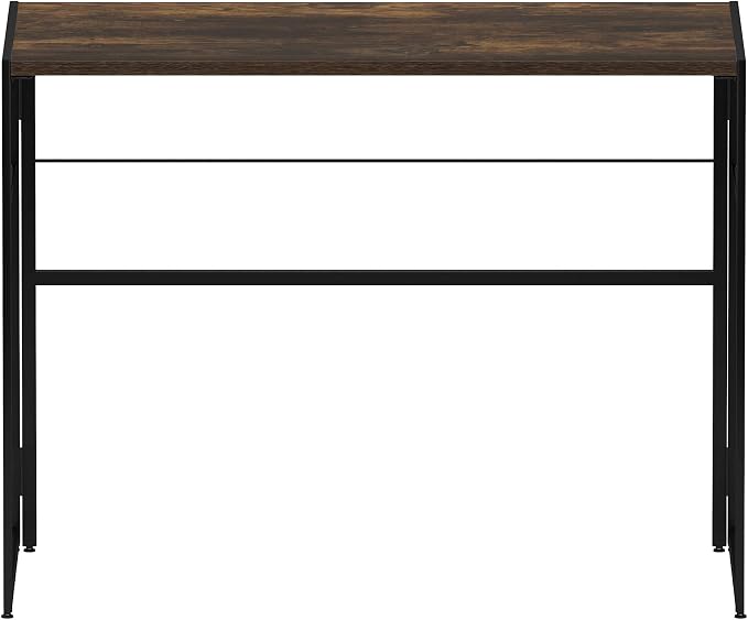 Furinno Riau No Tool/No Assembly/Folding Metal Frame Computer Desk, Rustic Oak/Black, 39 Inch - Image 6