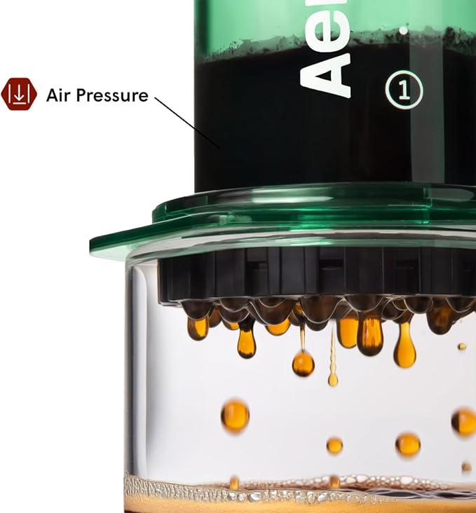AeroPress Clear Green Coffee Press, French Press, Pour-Over & Espresso Style - Image 4