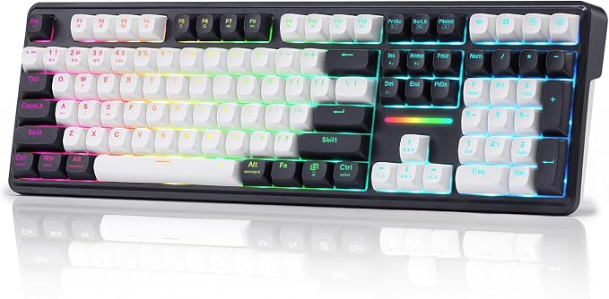 Redragon K745 PRO Wireless 108-Key Gasket RGB Gaming Keyboard, 4 Hotkeys | Extra Shortcut Keys, 0-Delay Tri-Mode, Cushioned Noise Dampening for Creamy Thocky Sound, Unfaded PBT Keycaps, PRO Software by REDRAGON