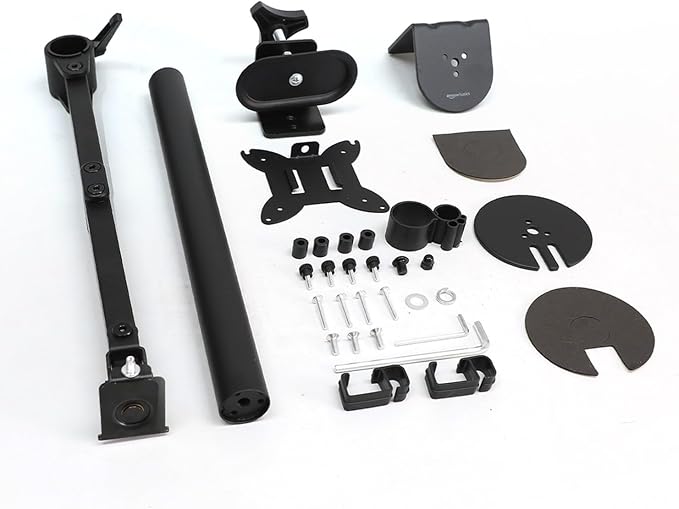 Amazon Basics Adjustable Single Monitor Arm Desk Mount, Holds up to 32" (38” Ultrawide) and 22 lbs, Adjustable Tension, VESA 75x75/100x100, Black - Image 6