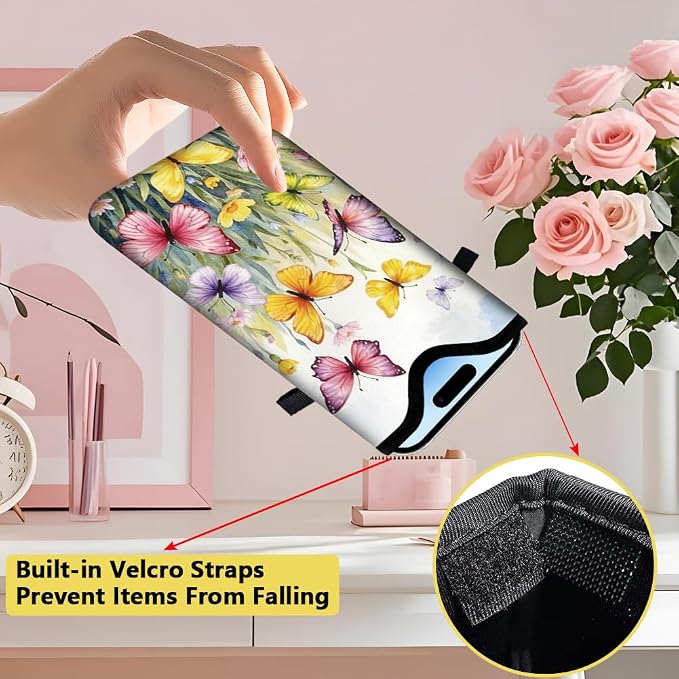 Phone Crossbody Sleeve Butterfly Phone Pouch Wildflowers Neoprene Nylon Waterproof Phone Bag Case with Strap Neck Lanyard Protective Carrying Cover Fits Most Smartphones 7.1 x 3.9 Inch - Image 3