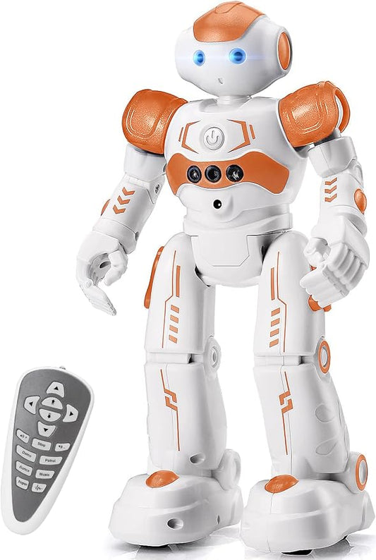 KingsDragon RC Robot Toys for Kids, Gesture & Sensing Programmable Remote Control Smart Robot for Age 3 4 5 6 7 8 Year Old Boys Girls Birthday Gift Present,Orange by KingsDragon