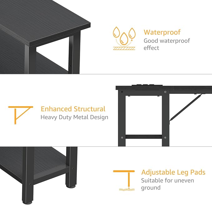 DLisiting Small L Shaped Gaming Desk with Shelves, 40 Inch Small Corner Computer Gaming Desk for Boys Teens Bedroom, Study Work PC Desks for Home Office Bedroom, Black - Image 8
