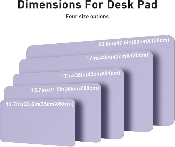 Aothia Faux Leather Desk Mat – Large Mouse Pad, Non-Slip PU Leather Blotter, Waterproof Writing Surface for Office and Home (Lavender, 47.2" x 23.6") - Image 4