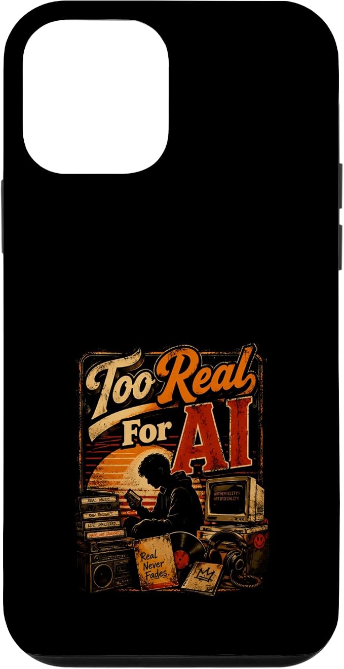 Too Real for AI - Authentic Music Lovers Case for iPhone 12 mini by Unknown