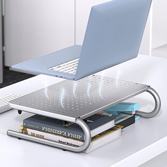 HUANUO Monitor & Laptop Stand - Metal Vented Riser for Screen, Laptops, Printers - Home & Office - Image 4