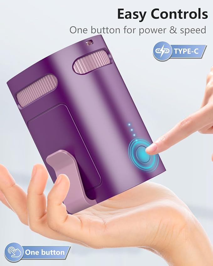 Clip on Fan for Shirt Belt Hip Pants-Compact Portable Waist Fan Rechargeable Long Lasting,Wireless Personal Body Fans that Blow Cold Air,Necklace Lanyard Cool Gadgets for Work Traveling Outdoor Purple - Image 4