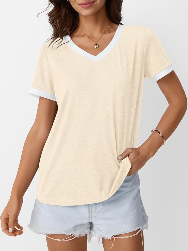 AUTOMET Womens Short Sleeve T-Shirts Summer Tops Casual Soft Tunic V Neck Basic Workout Clothes Spring Fashion Outfits 2026 - Image 2