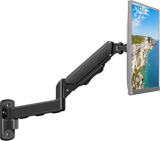 MOUNT PRO Monitor Wall Mount for 13 to 32 Inch Computer Screens, Single Monitor Mount with Tilt/Swivel/Rotation Adjustable, Gas Spring Wall Arm Holds up to 19.8lbs, Vesa Wall Mount 100x100 by MOUNTPRO
