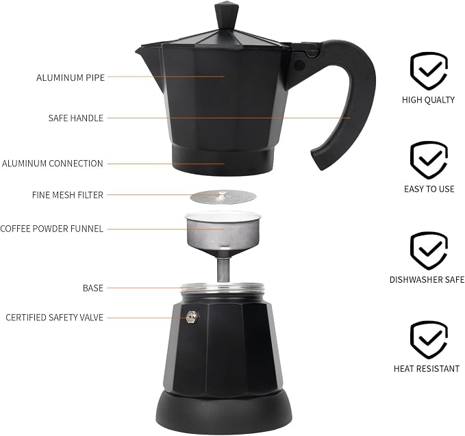 LAOION 6 Cup Electric Moka Pot, 300ml Portable Espresso Maker | Cafeteras Electricas Modernas with Detachable Base and Overheat Protection, Coffee Machine Gift for Home or Travel - Image 2