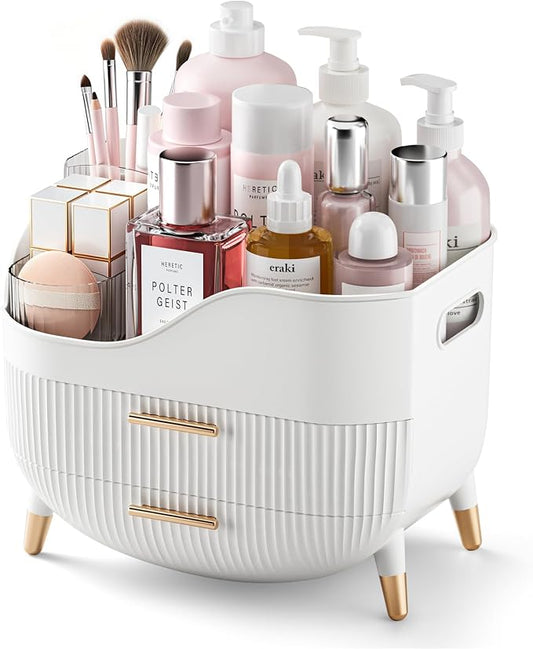 Pajiriona Makeup Organizer with Drawers,Skincare Organizer for Vanity,Storage Box with Handle,Large Cosmetic Display Case for Dresser, Bathroom Countertop by Pajiriona