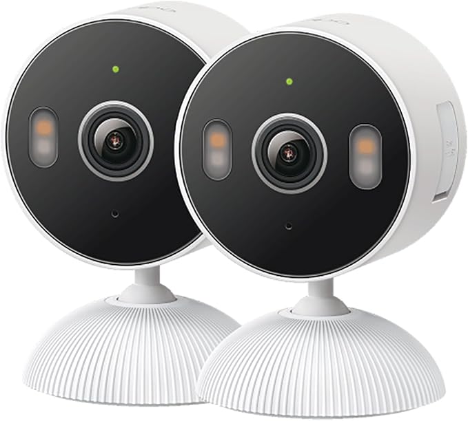 Tapo 2K Indoor/Outdoor Wired Security Camera - Works as a Baby Monitor & Pet Camera, Person/Motion/Baby Cry Detection, 2-Way Audio, Siren, Subscription-Free SD Storage or Optional Cloud, C113 (2-Pack) by Unknown