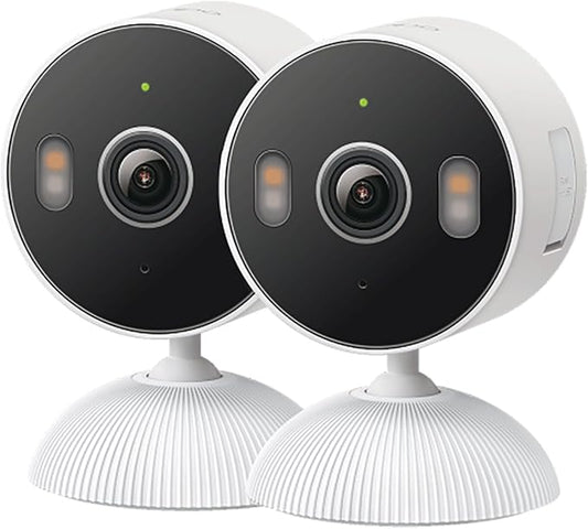 Tapo 2K Indoor/Outdoor Wired Security Camera - Works as a Baby Monitor & Pet Camera, Person/Motion/Baby Cry Detection, 2-Way Audio, Siren, Subscription-Free SD Storage or Optional Cloud, C113 (2-Pack) by Unknown
