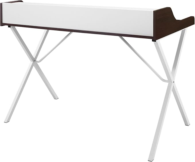 Modway Bin Contemporary Modern Writing Desk With Storage Cubbies in Cherry - Image 5