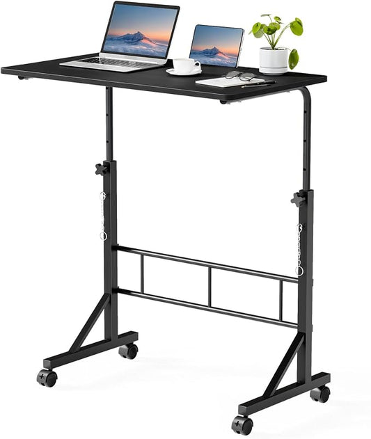 DUMOS 31.5" Walking Pad Desk, Laptop Desk, Home Office | Lockable Wheels, Adjustable Height, Portable Rolling Design, Treadmill Use, Stand Up Style, Black by DumosLifestyle