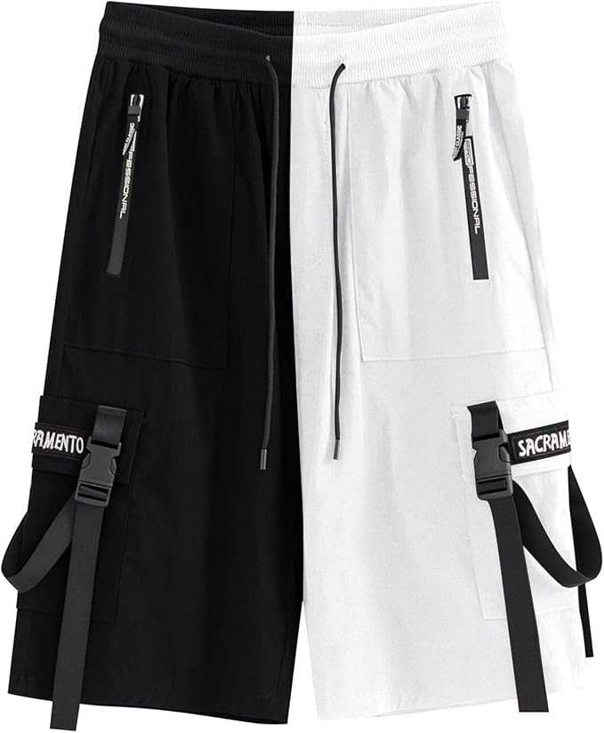 XYXIONGMAO Men's Joggers Techwear Black Hip Hop Cargo Shorts Streetwear Sweatpants Cargo Pants for Men - Image 4