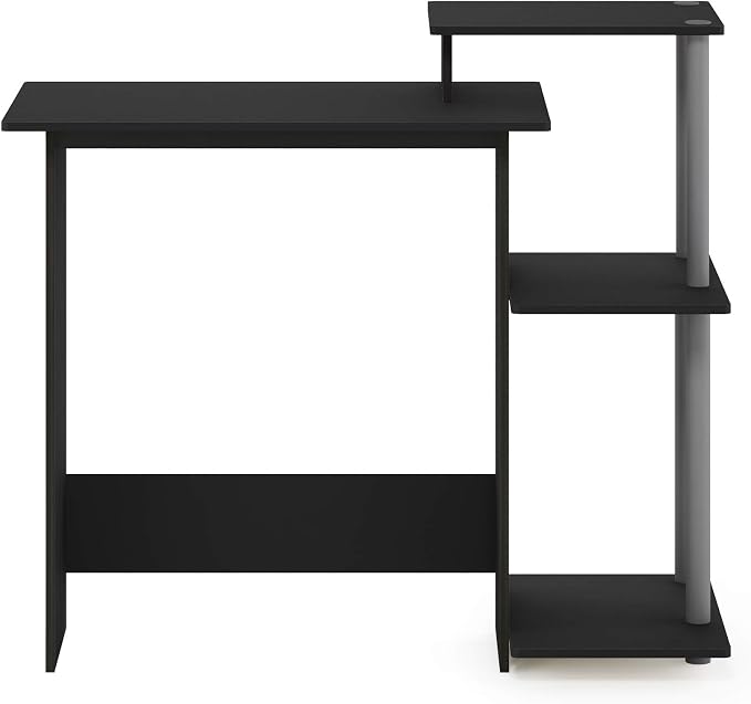 Furinno EFFICIENT Desk, 28.6" Wide Gaming Desk with 3 Open Side Shelves, Laptop Notebook Computer Desk, Office Desk for Home Office, Study Room, Dorm, Bedroom, Black - Image 8