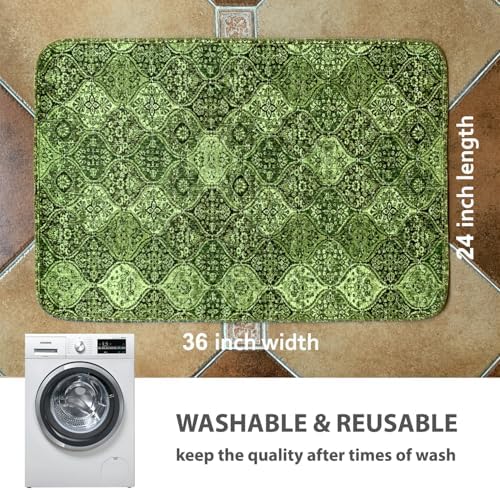 nunubaby 4PACK Washable Pee Pads for Dogs, Stylish, Non-Slip and Leak-Proof Pee Pads. Reusable Potty Pads for Dogs for Crates and Floors.(Green/Multi,24" x36" ) - Image 4