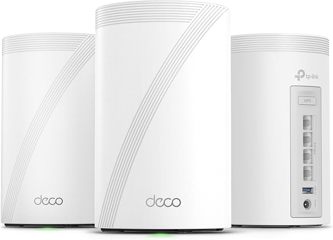 TP-Link Deco 7 Pro BE63 Tri-Band WiFi 7 BE10000 Whole Home Mesh System - 6-Stream 10 Gbps, 4x2.5G Ports Wired Backhaul, 4X Smart Internal Antennas, VPN, HomeShield, Free Expert Support (3-Pack) by TP-Link