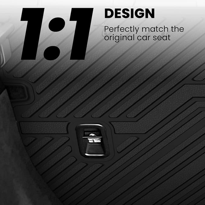 LASFIT All Weather Floor Mats for Honda Civic 2022-2026 - Back Protector | 3D Laser Custom Fit For 22-26 Civic (Only Fit Hatchback) | Flexible Non-Curl Recyclable TPE | Anti-Slip & Easy Wash - Image 3