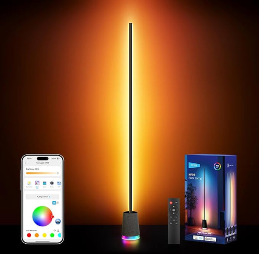 NEEWER NF06 RGB IC CW Smart Floor Lamp, 1500lm LED Standing Corner Light, APP/AI Design/Music Sync, 16 Million Color Ambient Lighting Compatible with Google and Alexa, Living Room Bedroom Home Decor by Neewer