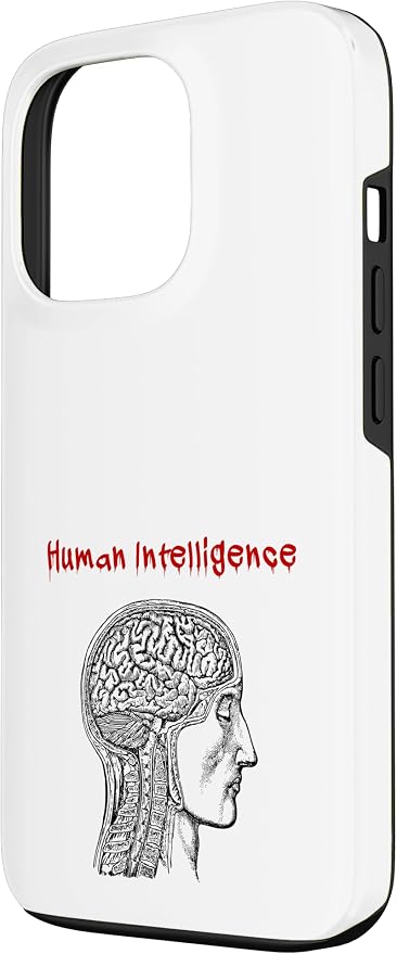 Human Intelligence (Anti Ai Statement & Head Graphic) Case for iPhone 13 Pro - Image 2