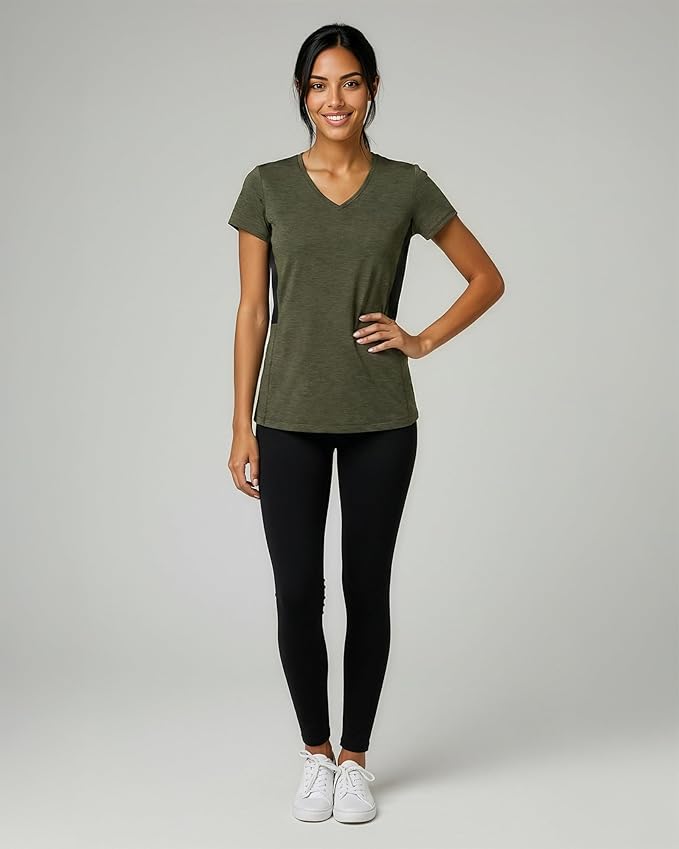 5 Pack Women's Dry Fit V Neck Workout Tops T Shirts Athletic Gym Yoga Tees | Available In Plus Size, Cooling Moisture-Wicking, Short Sleeve, Quick-Dry, Fitness, Stretch, Exercise, Running, Hiking - Image 7