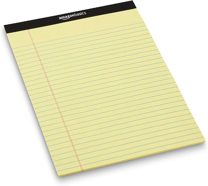 Amazon Basics Legal/Wide Ruled 8.5 x 11.75 inch Legal Pad, Canary, 72 Count (Pack of 12), 50 sheets per pad, 6 packs per carton - Image 6