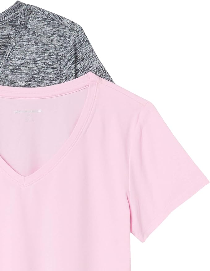 Amazon Essentials Women's Active Quick Dry Tech Stretch Short-Sleeve V-Neck T-Shirt (Available in Plus Size), Pack of 2 - Image 7