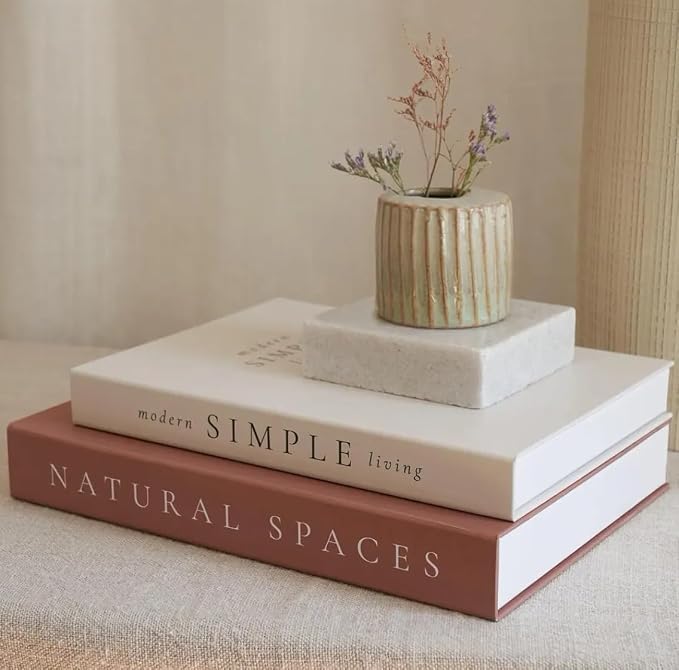 Decorative Books for Home Decor,2 Pcs Modern Minimalist Faux Book for Home Decoration,Coffee Table Decor,Living Room Aesthetic Accent (E3) - Image 5