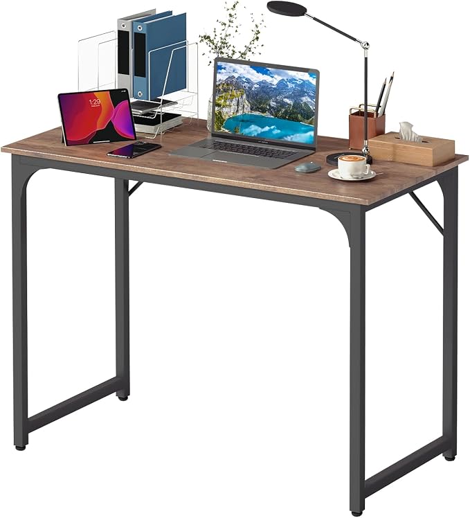 BestOffice Computer Desk,Home Office Desk, Modern Simple Style for Home Office Study Writing (Brown, 39 Inch) by BestOffice