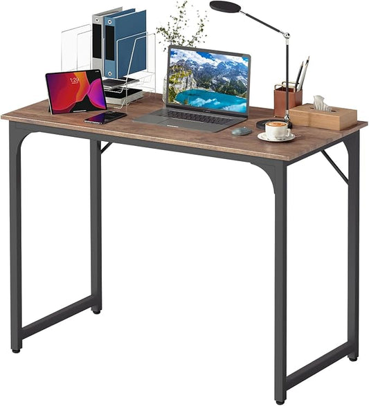 BestOffice Computer Desk,Home Office Desk, Modern Simple Style for Home Office Study Writing (Brown, 39 Inch) by BestOffice