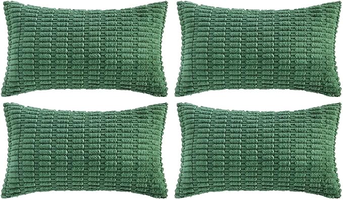 Fancy Homi 4 Packs Decorative Throw Pillow Covers for Living Room Couch Bed, Modern Farmhouse Boho Home Décor Accent Cushion Case, 24" x 16", Green Series by Fancy+Homi