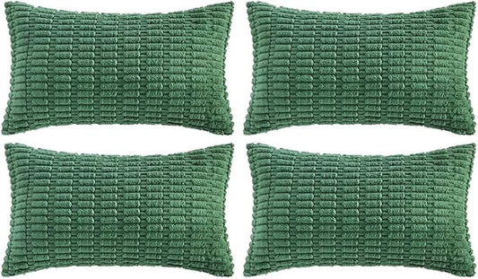 Fancy Homi 4 Packs Decorative Throw Pillow Covers for Living Room Couch Bed, Modern Farmhouse Boho Home Décor Accent Cushion Case, 24" x 16", Green Series by Fancy+Homi