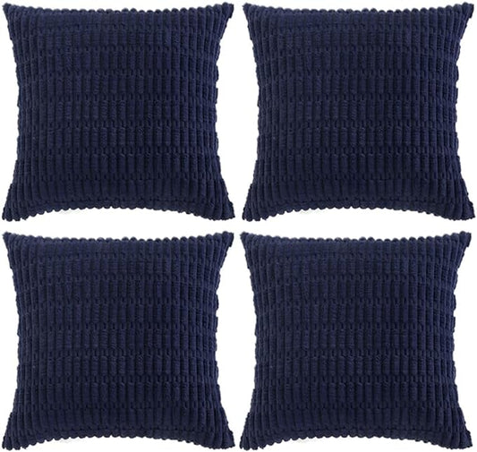Fancy Homi 4 Packs Decorative Throw Pillow Covers for Living Room Couch Bed, Modern Farmhouse Boho Home Décor Accent Cushion Case, 24" x 24", Navy Blue by Fancy+Homi