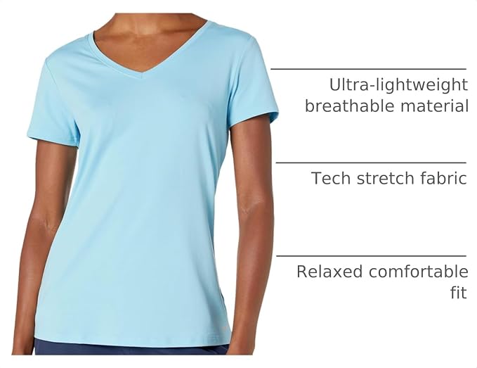 Amazon Essentials Women's Active Quick Dry Tech Stretch Short-Sleeve V-Neck T-Shirt (Available in Plus Size), Pack of 2 - Image 5