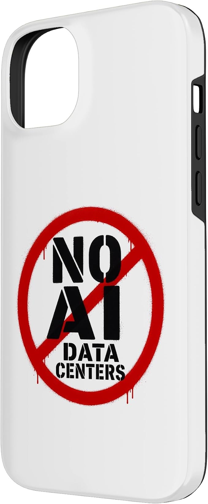 No AI Data Centers – Simple Minimal Spray Paint Style Text Case for iPhone 14 Plus - Image 2